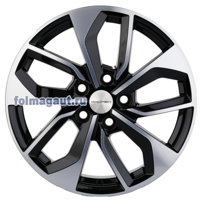 Диски Khomen Wheels 7x17 5/114,3/39/60,1 Khomen Wheels KHW1703 BLACK FP лит. арт. (WHS498632) (фото)